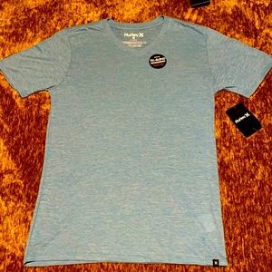 Hurley T-Shirt Blank Teal Staple Size Small